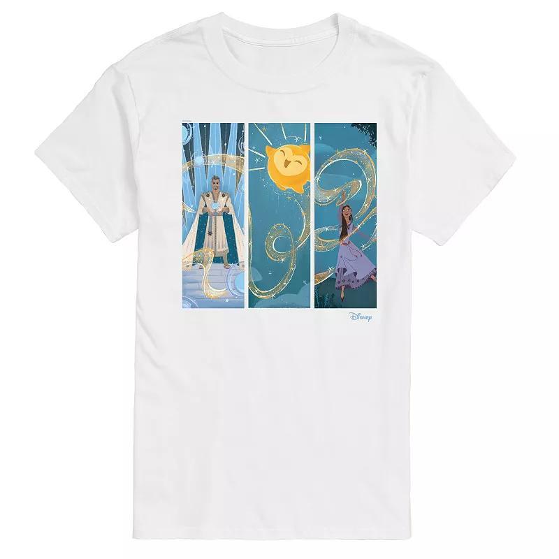 Disneys Wish Mens Character Panels Graphic Tee White Product Image