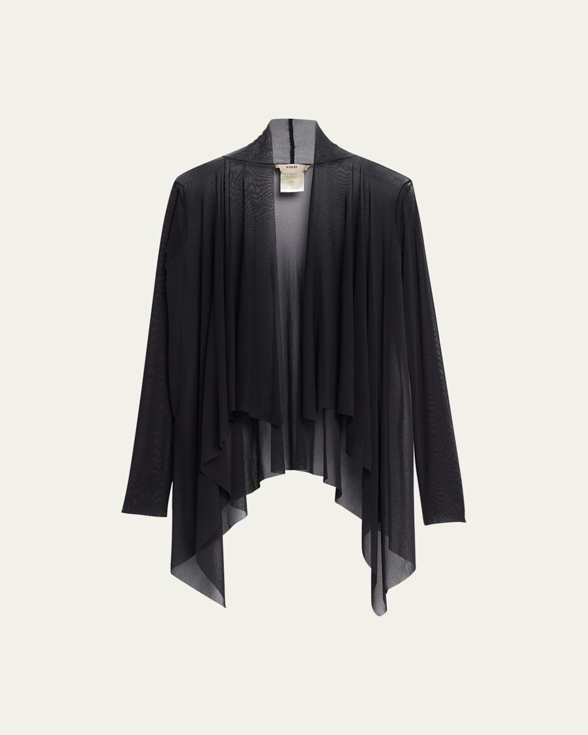 Open-Front Tulle Handkerchief Cardigan Product Image