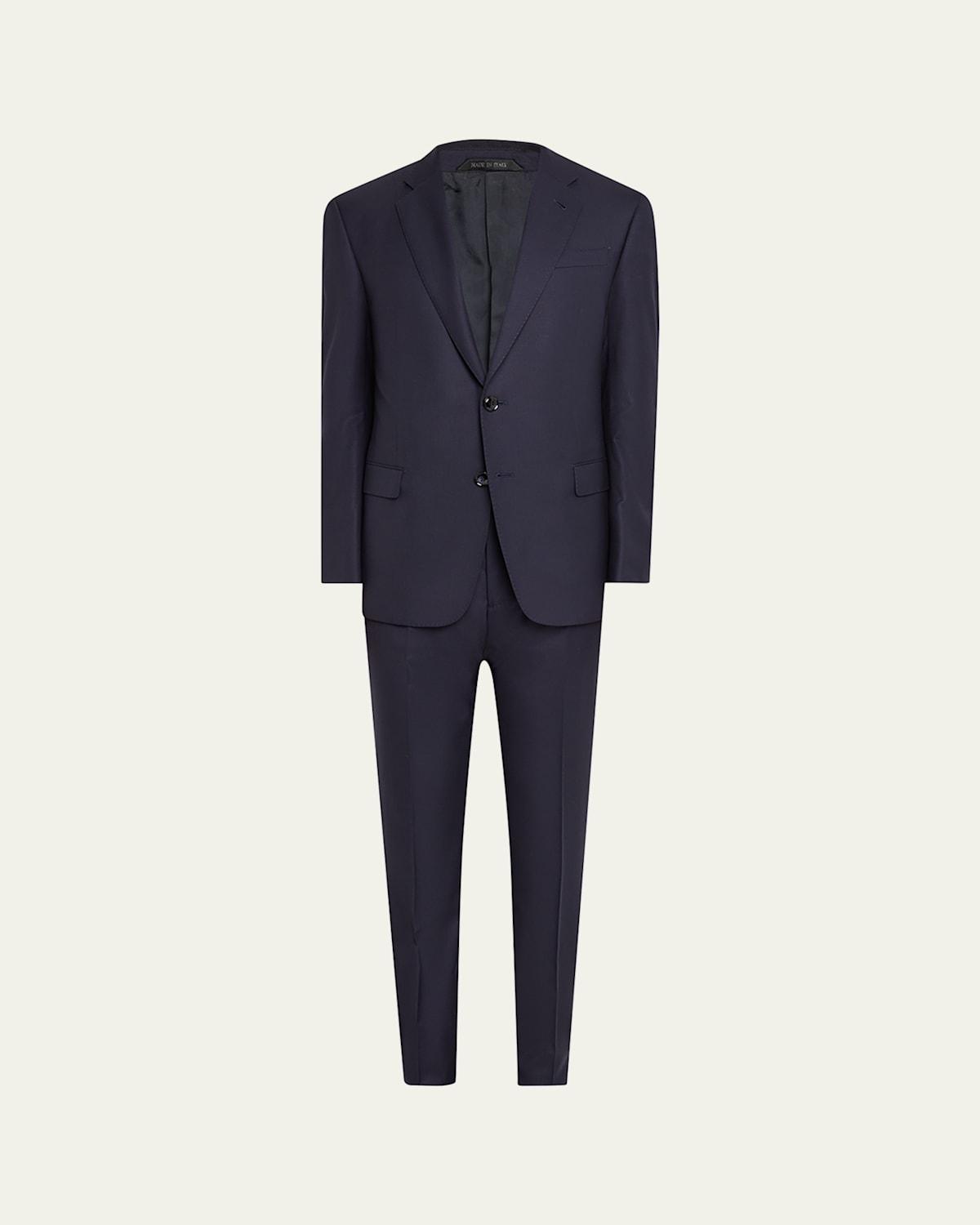 Mens Solid Wool Suit Product Image