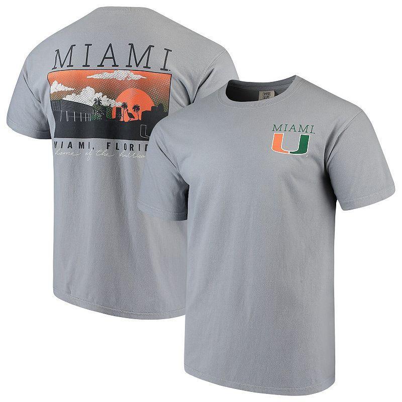 Mens Gray Miami Hurricanes Comfort Colors Campus Scenery T-Shirt Product Image