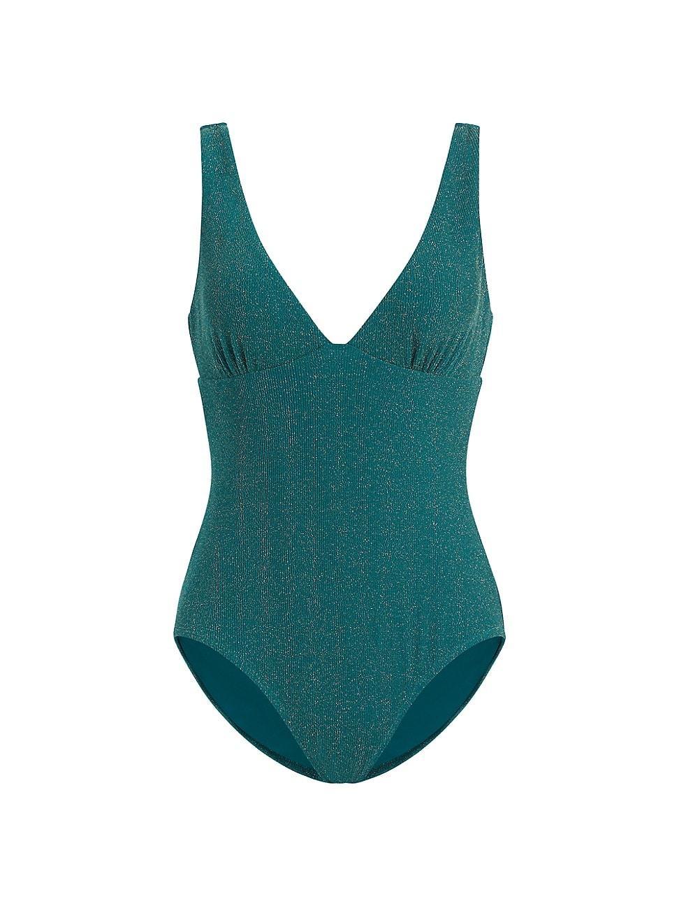 Womens The Augustine Long-Torso Shimmer One-Piece Swimsuit Product Image