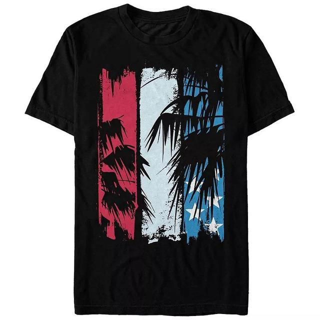 Big & Tall USA Flag Palm Trees Silhouettes Graphic Tee, Mens Product Image