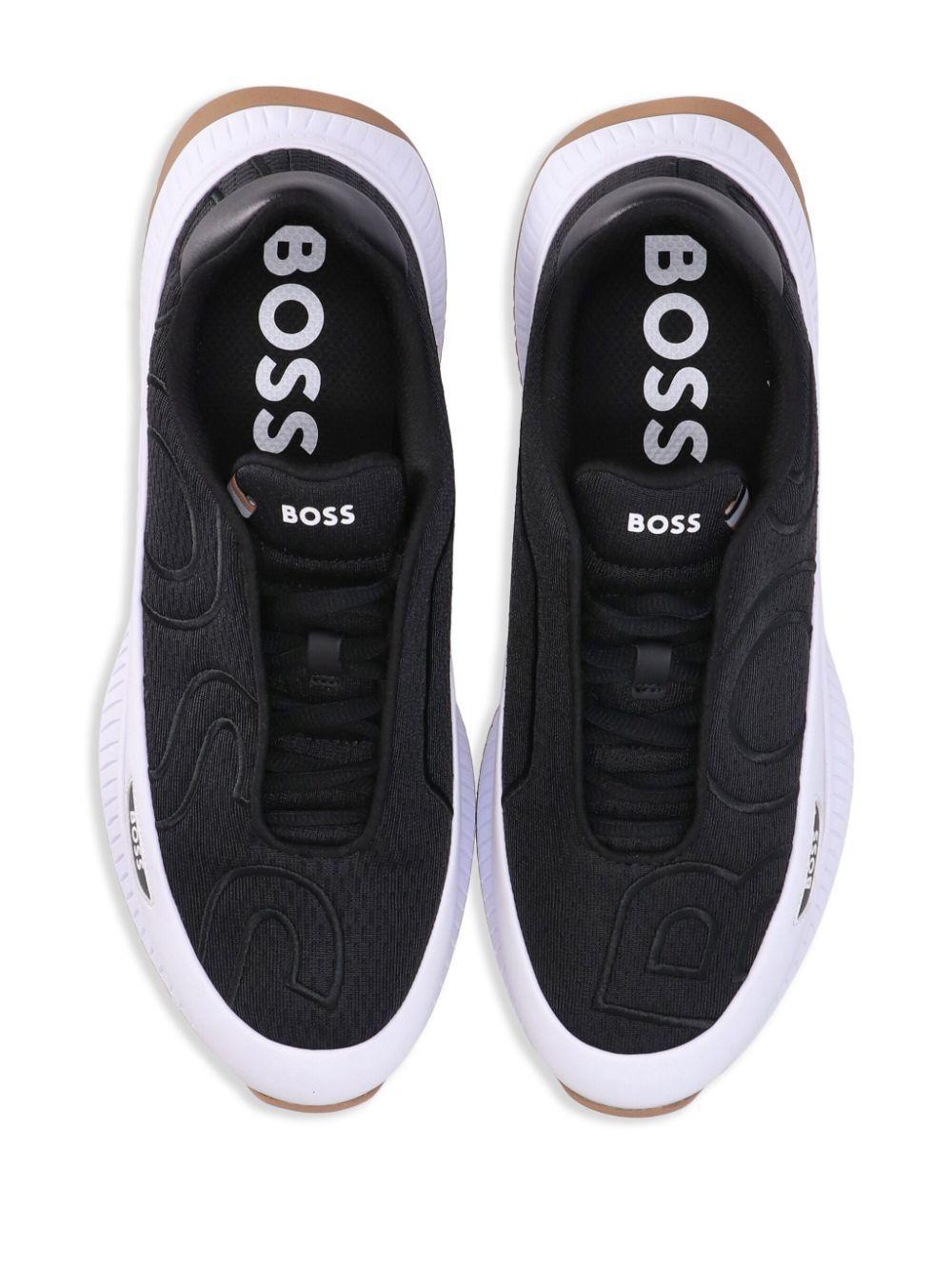 HUGO BOSS Ttnm Evo Runn Logo-embroidered Sneakers In Black Product Image