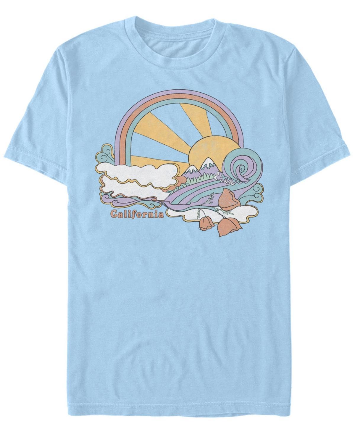 Mens California Sunset Mountains Poppies Tee Light Blue Product Image