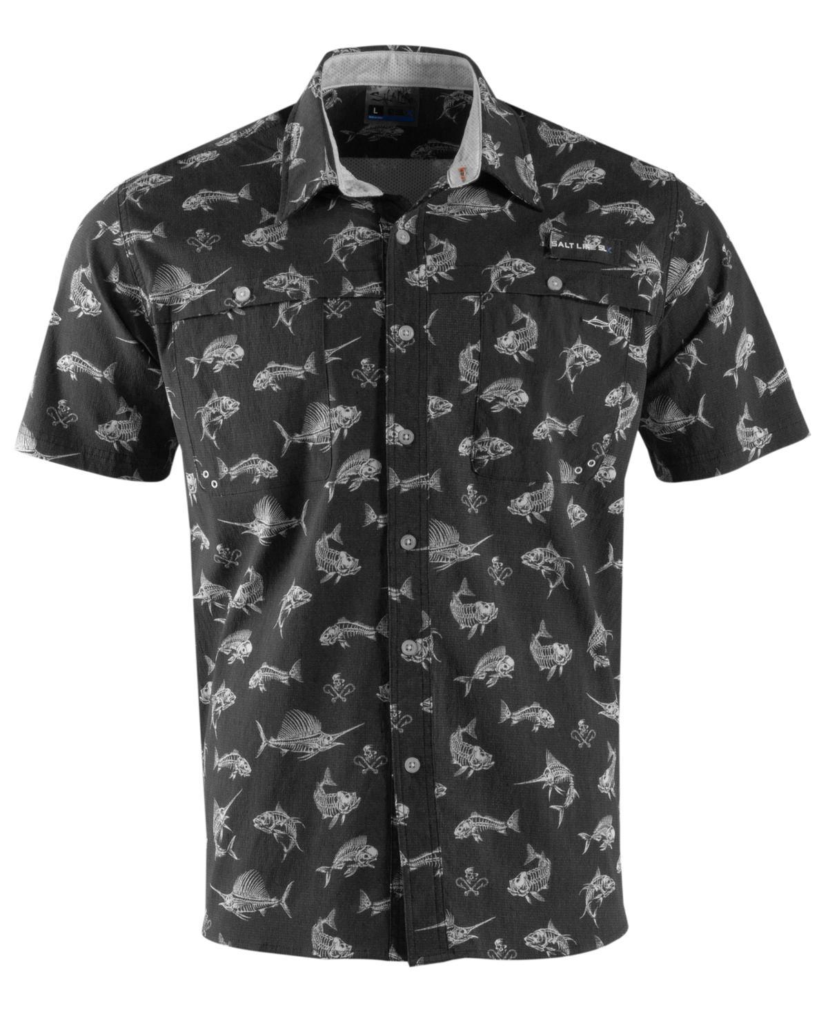 Salt Life Mens Fish N Bones Short-Sleeve Button-Front Shirt Product Image