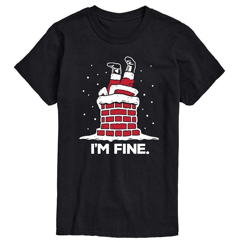 Mens Im Fine Santa Chimney Graphic Tee Black Product Image