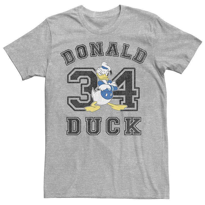 Mens Disney Donald Duck Varsity Text #34 Portrait Tee Athletic Grey Product Image