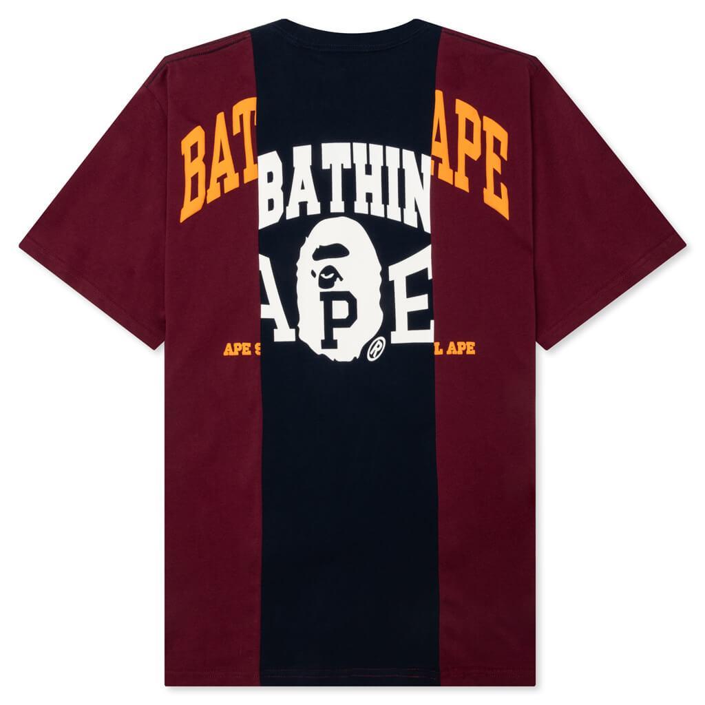 Bape Badges Color Blocking Tee - Navy Male Product Image