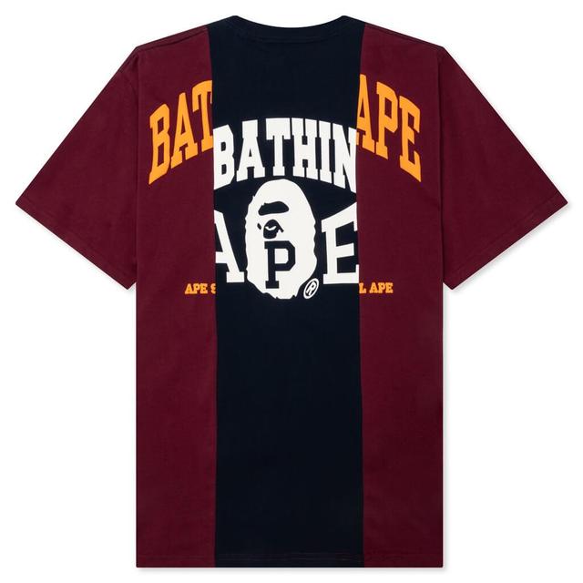 Bape Badges Color Blocking Tee - Navy Male Product Image