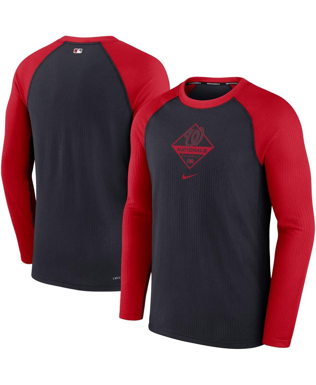 Mens Nike Navy Washington Nationals Game Authentic Collection Performance Raglan Long Sleeve T-shirt - Navy Product Image