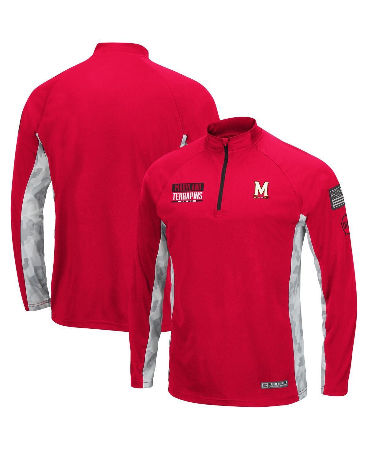 Mens Colosseum Cardinal Arkansas Razorbacks OHT Military Appreciation Snow Cruise Raglan 1/4-Zip Jacket Product Image