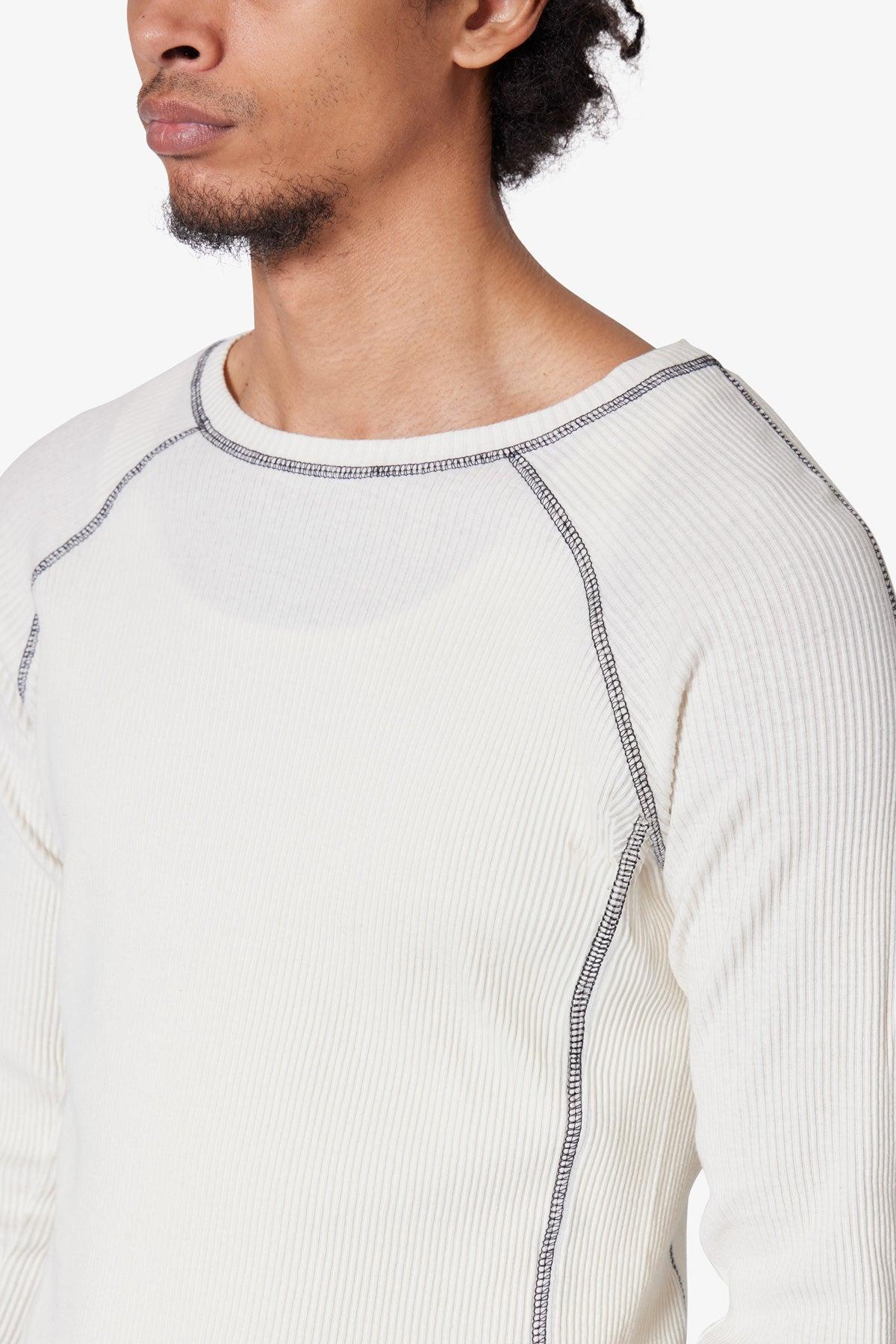 Heavy Knit Cropped L/S Tee - Cream Product Image