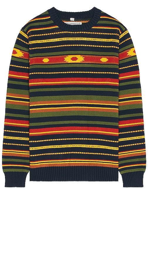 Schott NYC Multistripe Sweater in Green Product Image