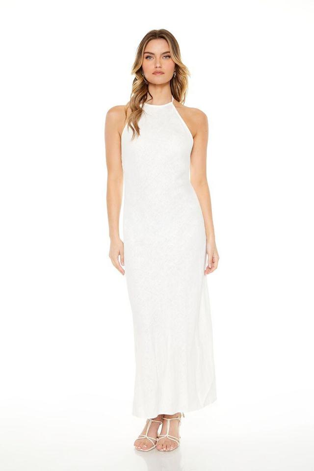 Linen-Blend Halter Maxi Dress | Forever 21 Product Image