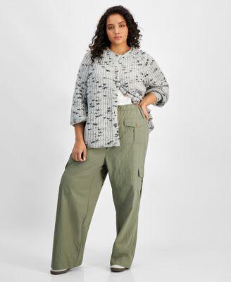 Trendy Plus Size Drawstring Cargo Pants, Created for Macy's Product Image