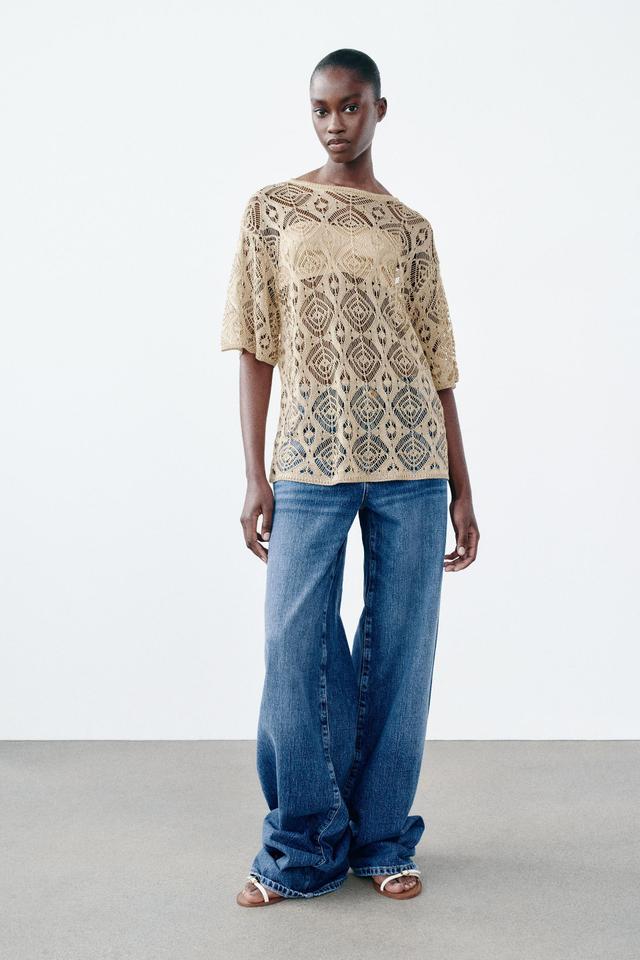 KNIT TOP WITH METALLIC THREAD Product Image