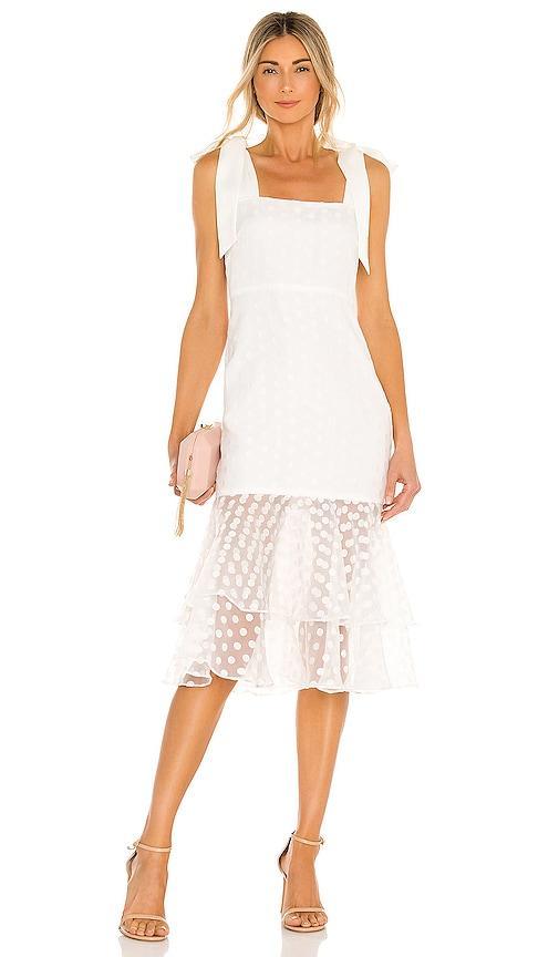 Lovers and Friends Day Keeper Midi Dress in White. - size M (also in S, XS, XXS) Product Image