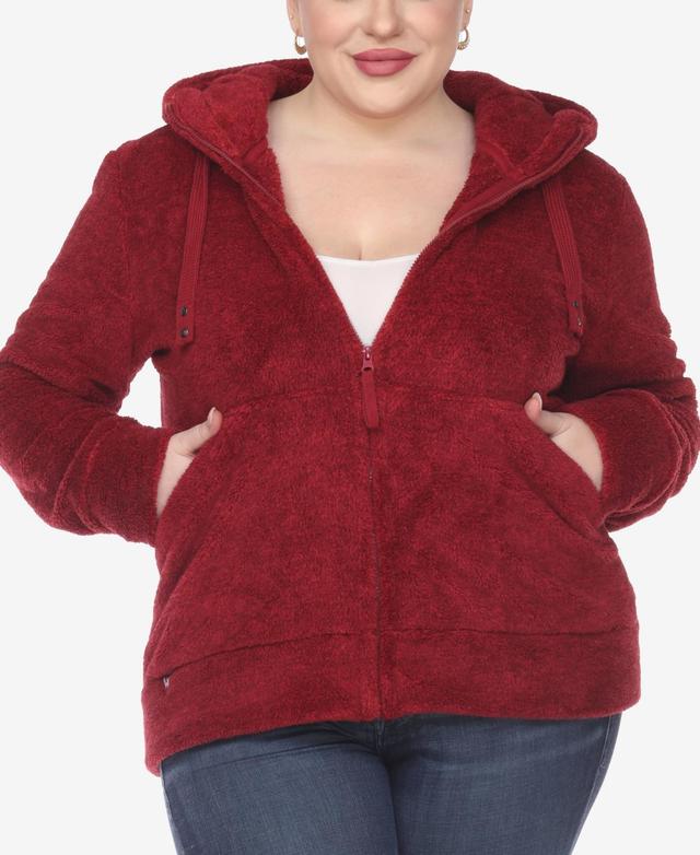 White Mark Plus Size Hooded Sherpa Jacket Product Image