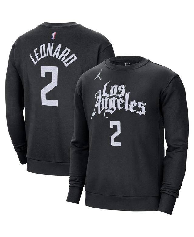 Mens Jordan Kawhi Leonard Black La Clippers Statement Name and Number Pullover Sweatshirt Product Image