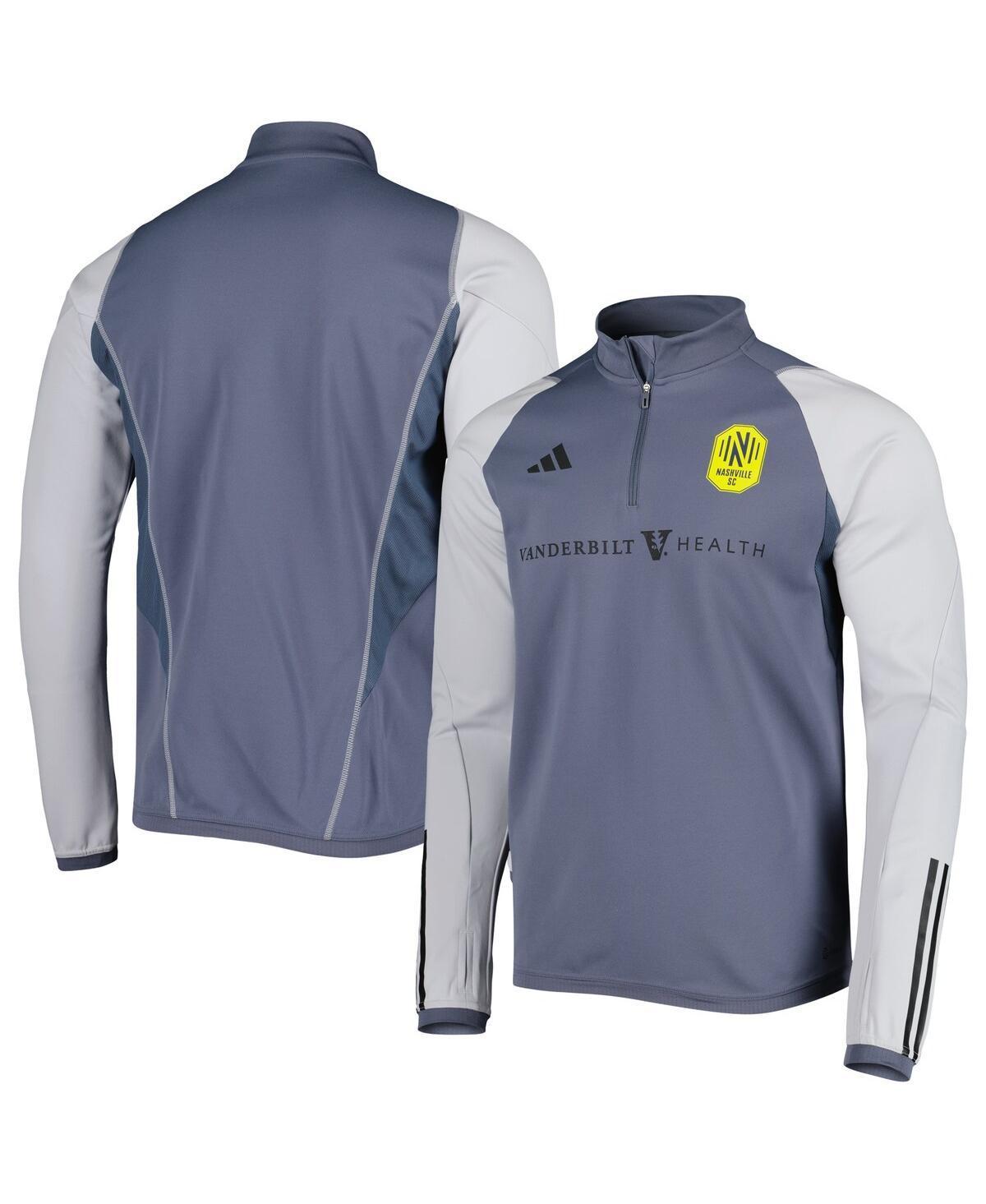 Mens adidas Gray Nashville SC 2023 On-Field AEROREADY Quarter-Zip Training Top Product Image