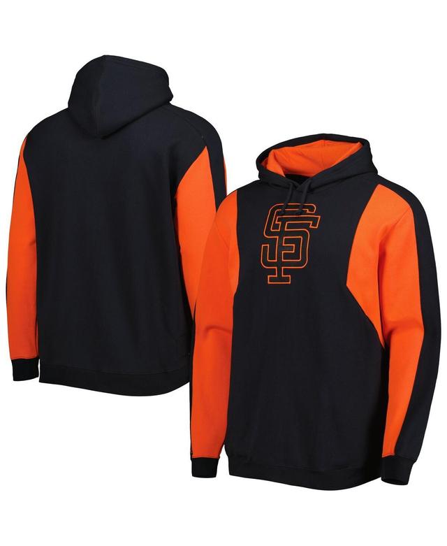 Mens Mitchell & Ness Black and Orange San Francisco Giants Colorblocked Fleece Pullover Hoodie - Black Product Image