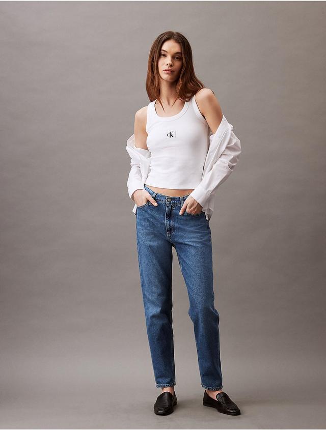 Calvin Klein Womens Mom Fit Jeans - Blue - 31 Product Image