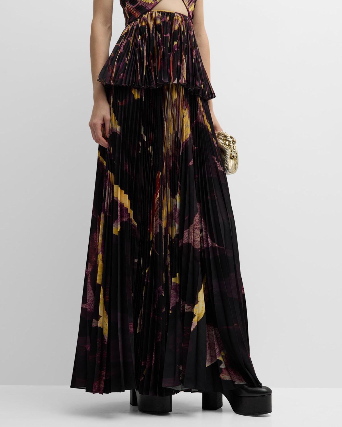 Lemna Abstract-Print Pleated Maxi Skirt product image