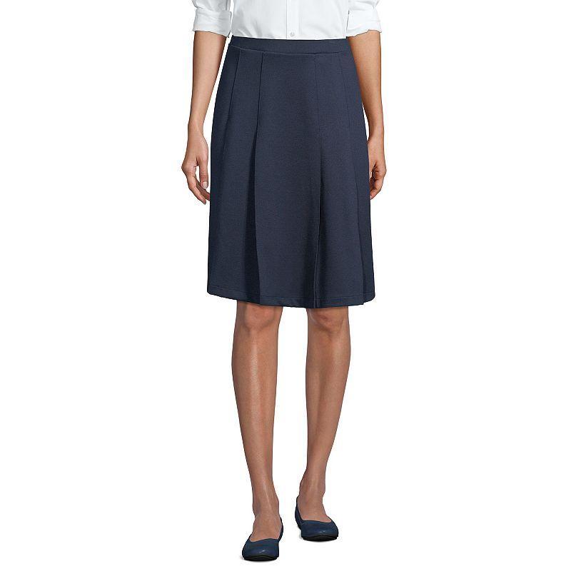 Womens Lands End Ponte Knee Length Pleated Skirt Product Image