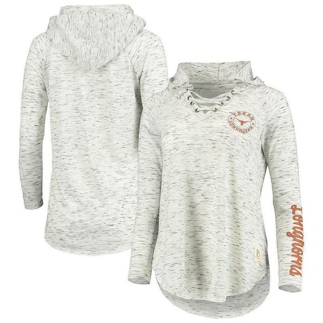 Womens Pressbox Gray Texas Longhorns Space-Dye Lace-Up V-Neck Raglan Long Sleeve T-Shirt Product Image