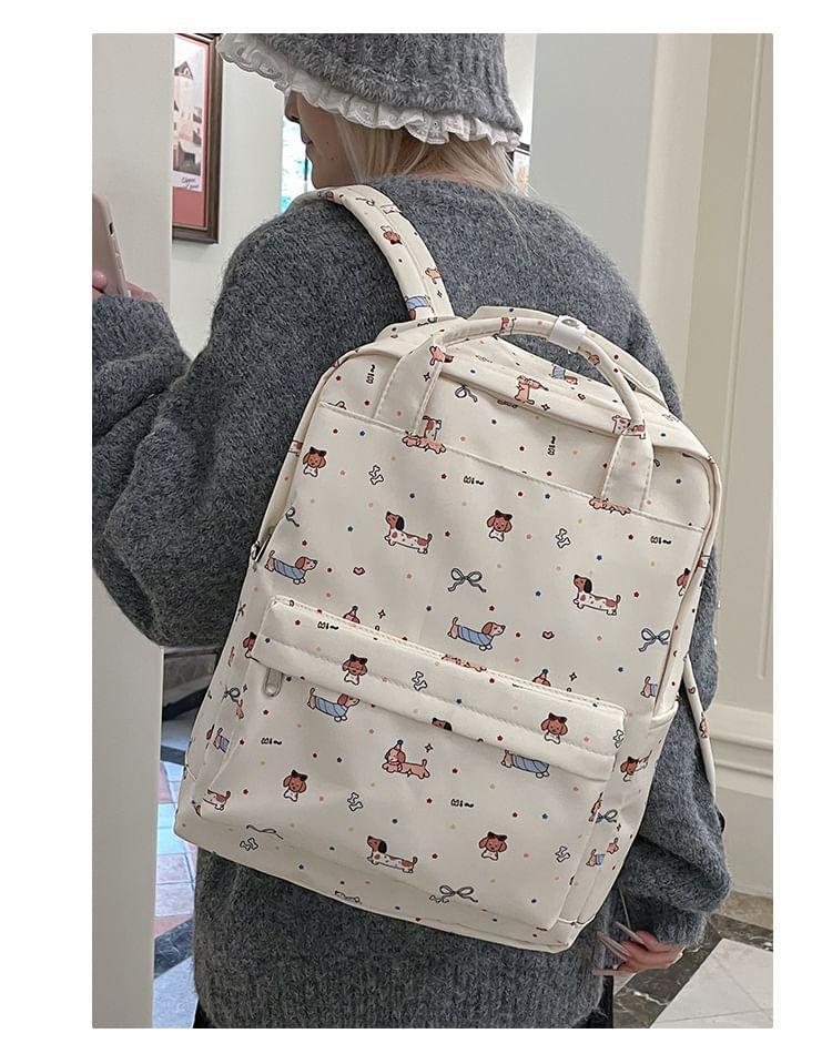 Cartoon Print Top Handle Nylon Backpack Product Image