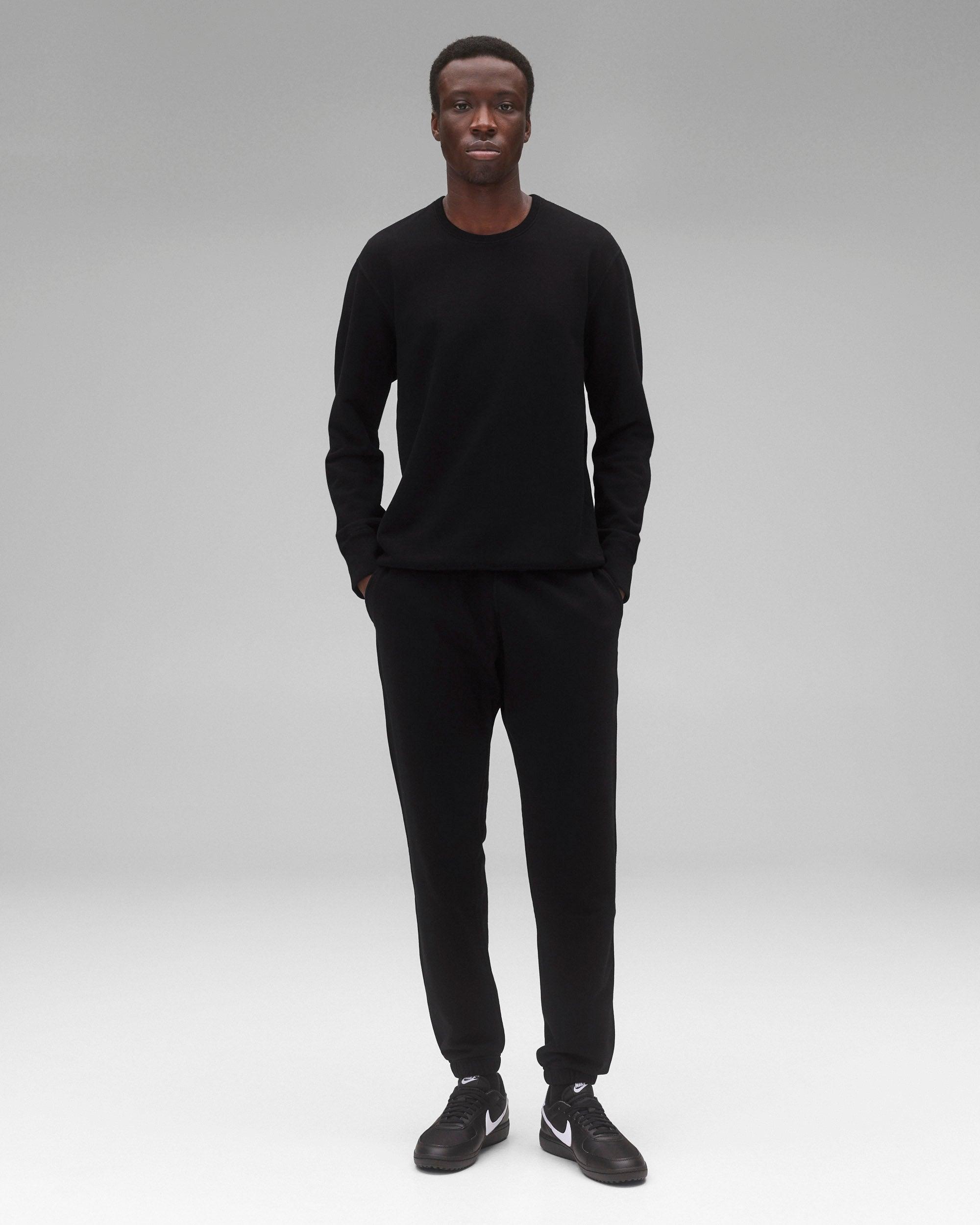 Kyoto Black Midweight Terry Slim Crewneck Male Product Image