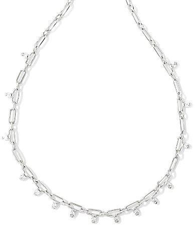 Kendra Scott Murphy Crystal Chain Necklace - Silver White CZ Product Image