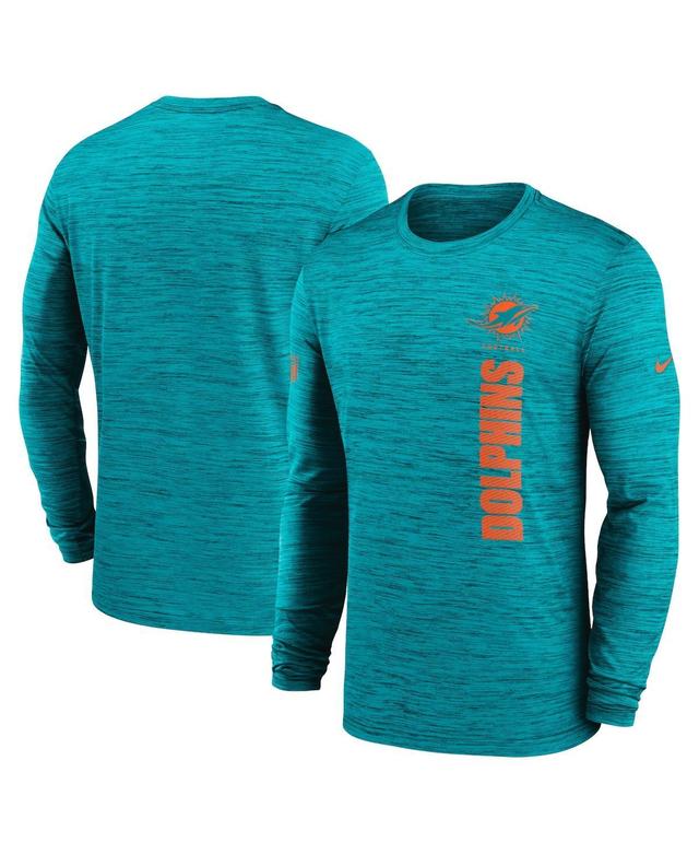 Nike Mens Aqua Miami Dolphins 2024 Sideline Velocity Performance Long Sleeve T-Shirt Product Image