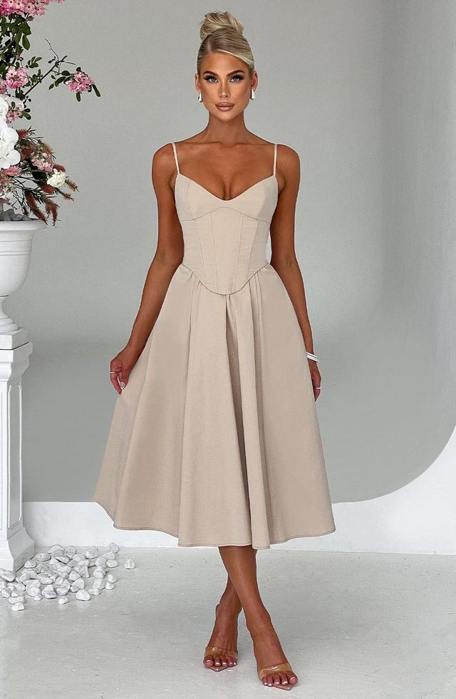 Mariella Midi Dress - Beige Product Image