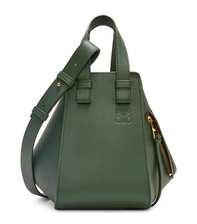 LOEWE Womens Bottle Green Hammock Small Leather Shoulder Bag Product Image