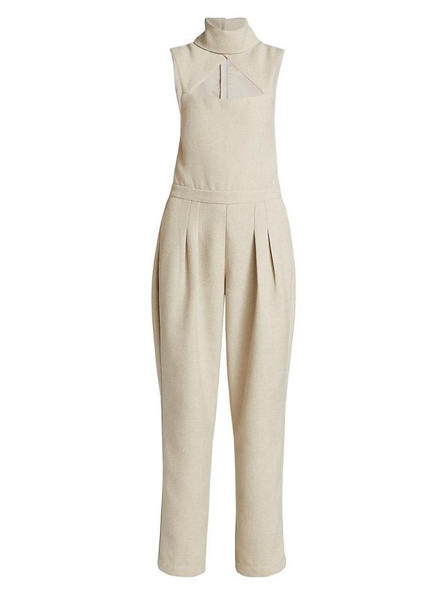 Womens Cut-Out Sleeveless Turtleneck Jumpsuit Product Image