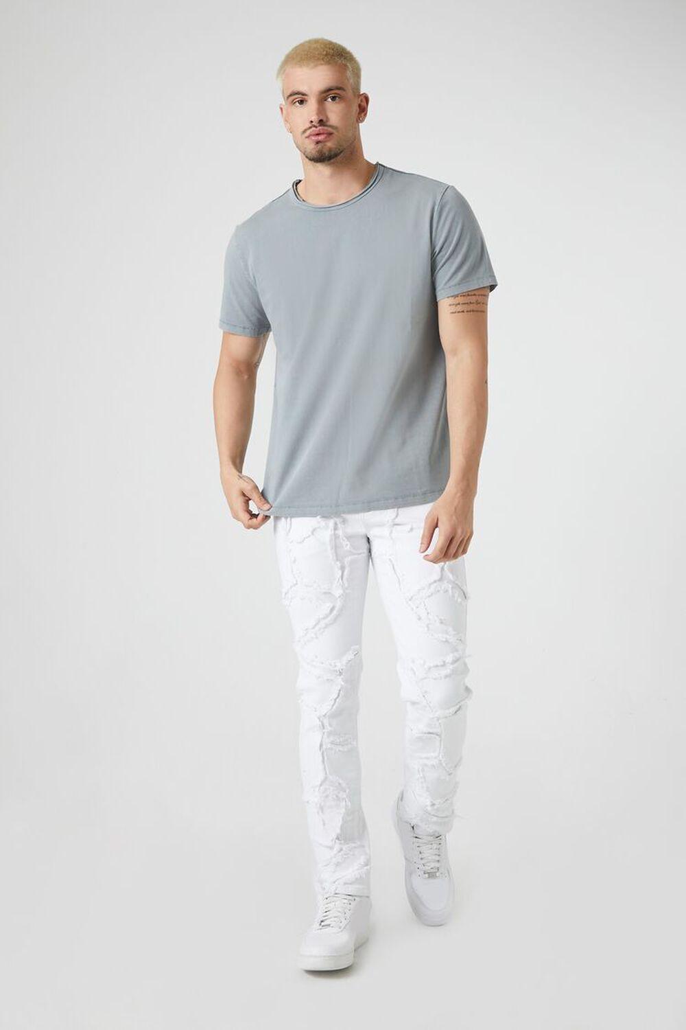 Slim-Fit Frayed-Trim Jeans | Forever 21 Product Image