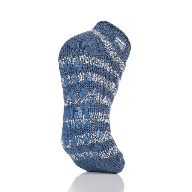 Womens Heat Holders Original 7X Warmer Ankle Slipper Socks with Grippers, Denim Ivory Product Image