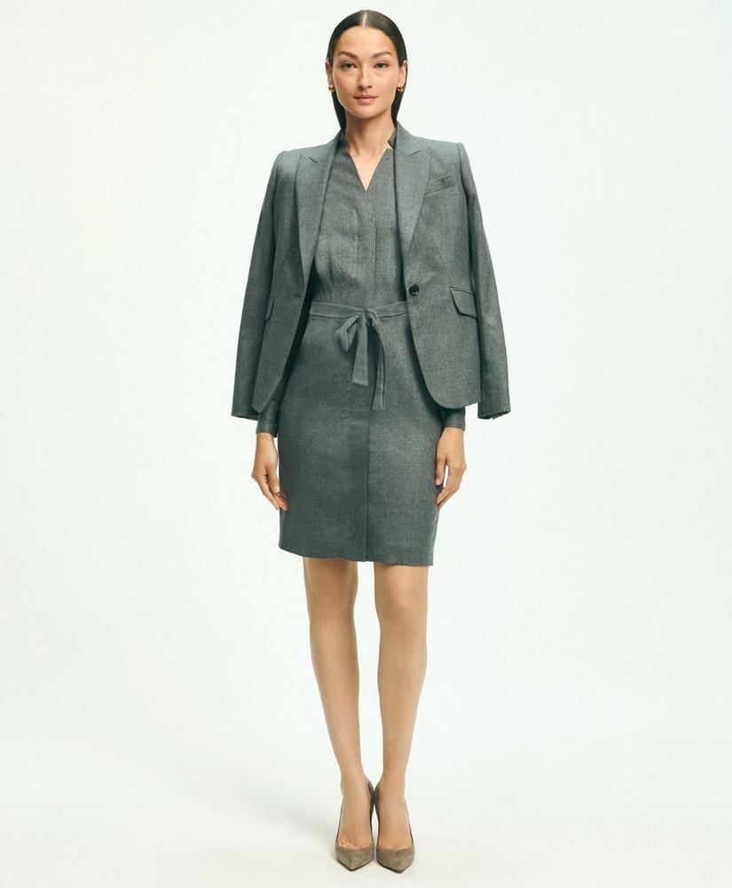 Wool Flannel Belted Shirt Dress Product Image