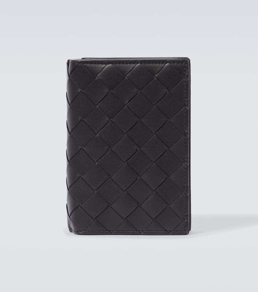 Intrecciato Medium Leather Bi-fold Wallet In Black Product Image