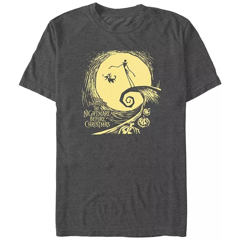 Disneys The Nightmare Before Christmas Jack And Zero At Night Mens Graphic Tee Grey Heather Product Image