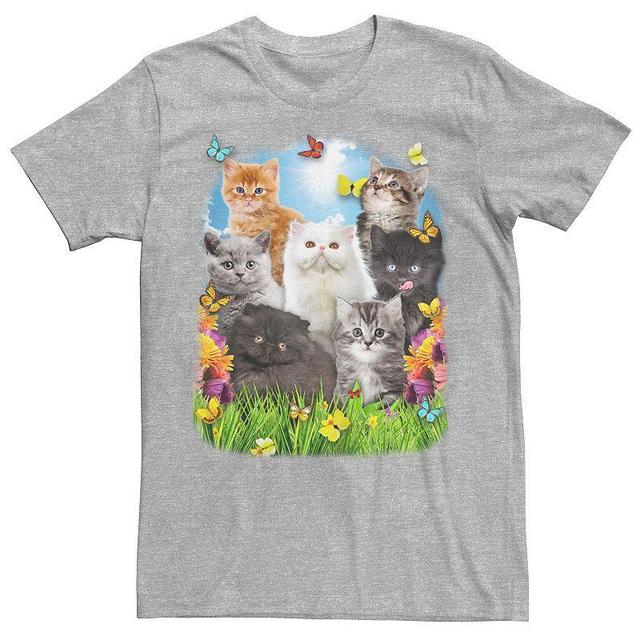 Mens Spring Kitten Garden Collage Tee Royal Grey Product Image