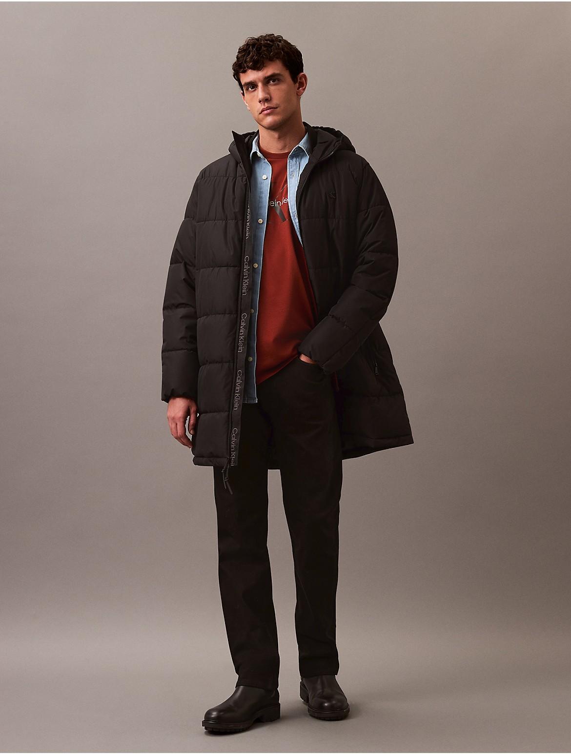 Calvin Klein Mens Heavyweight Hooded Long Puffer Coat - Grey - L Product Image