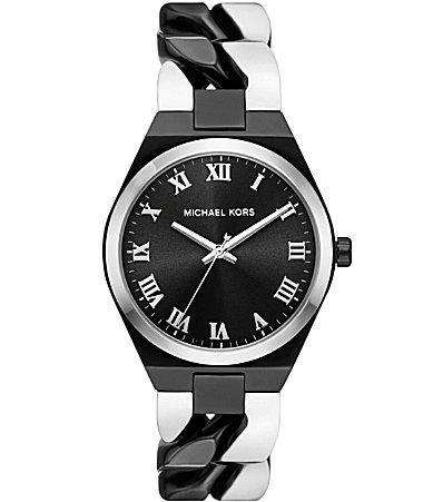 Michael Kors Womens Lennox Three-Hand Two-Tone Stainless Steel Bracelet Watch Product Image