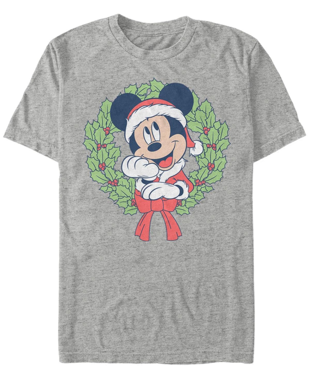 Fifth Sun Mens Mickey Classic Mickey Christmas Wreath Short Sleeves T-shirt Product Image