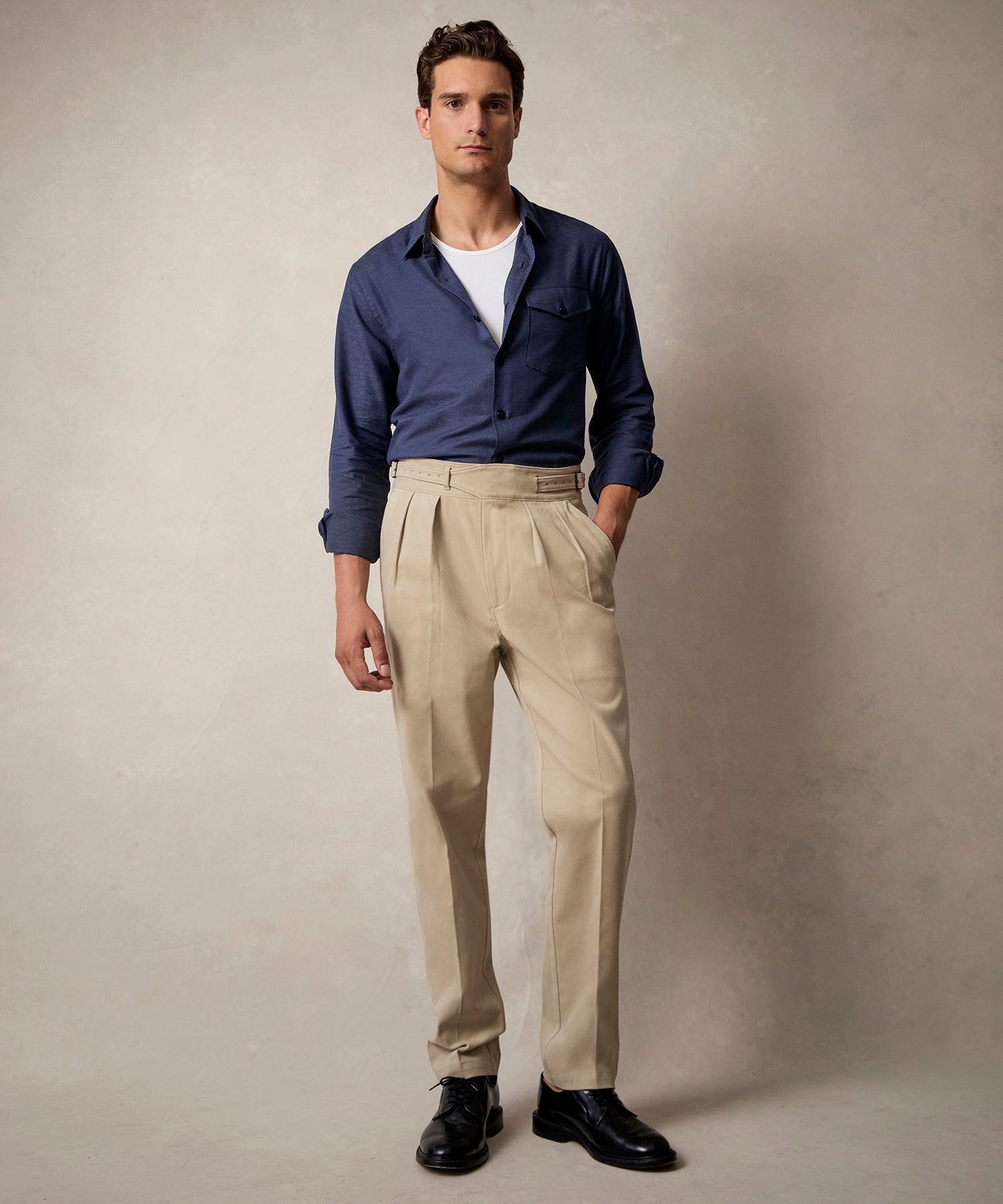 Italian Brushed Cotton Gurkha Trouser in Granite Grey Product Image