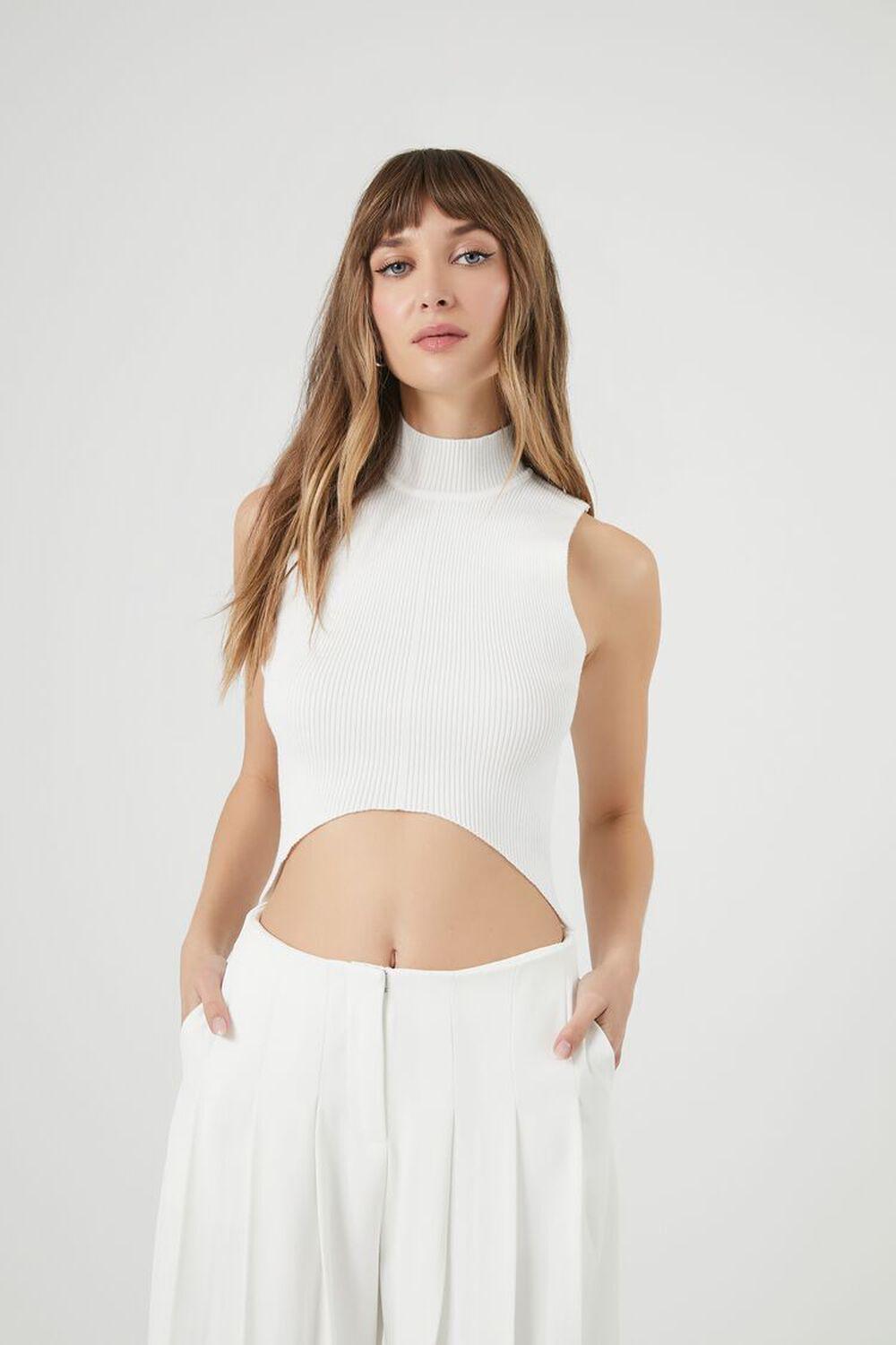 Sweater-Knit Mock Neck Crop Top | Forever 21 Product Image