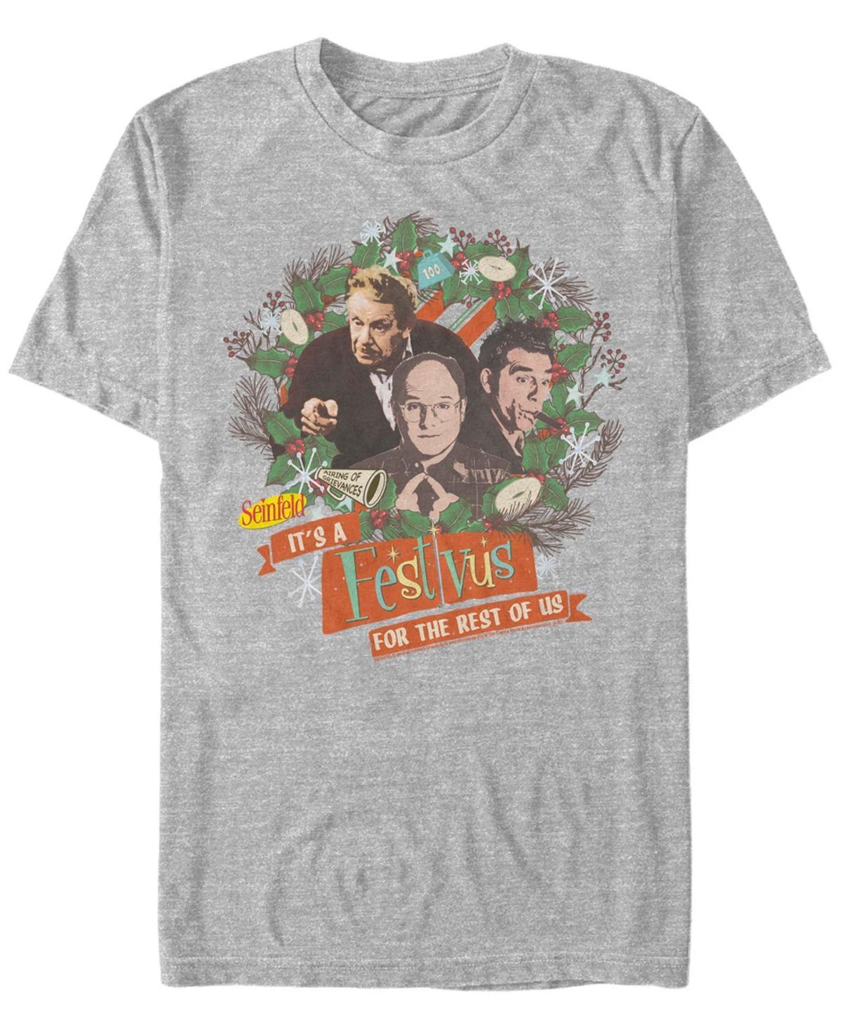 Mens Seinfeld Festivus Its A Festivus For The Rest OF Us Wreath Tee Athletic Grey Product Image