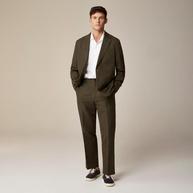 Kenmare Relaxed-fit unstructured suit jacket in cotton-linen blend herringbone Product Image