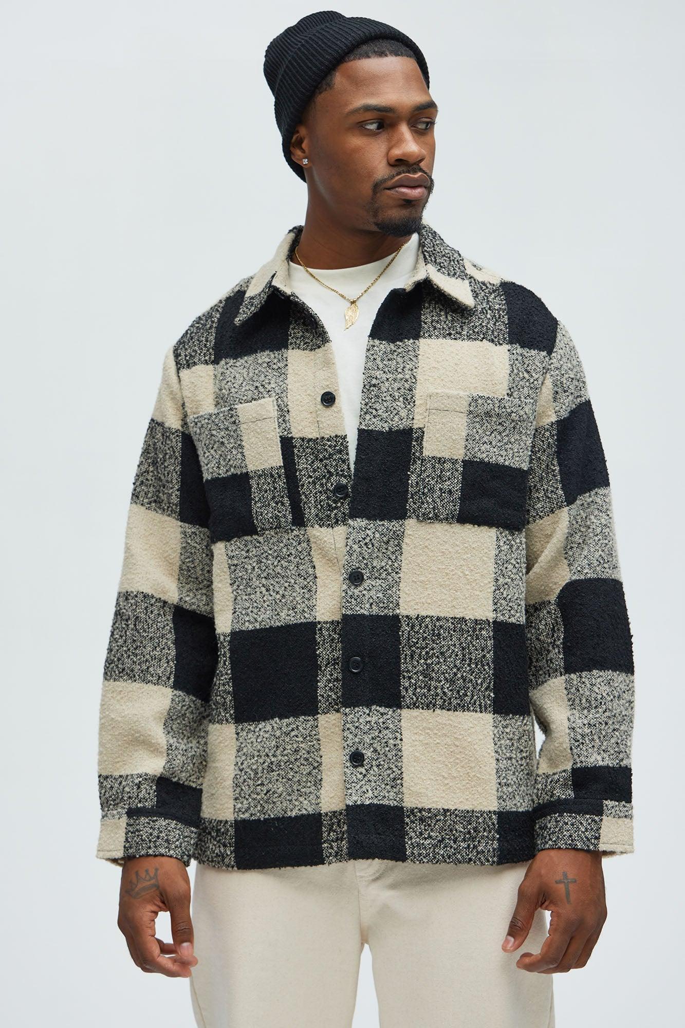 Malvern Boucle Plaid Overshirt - Black/combo Product Image